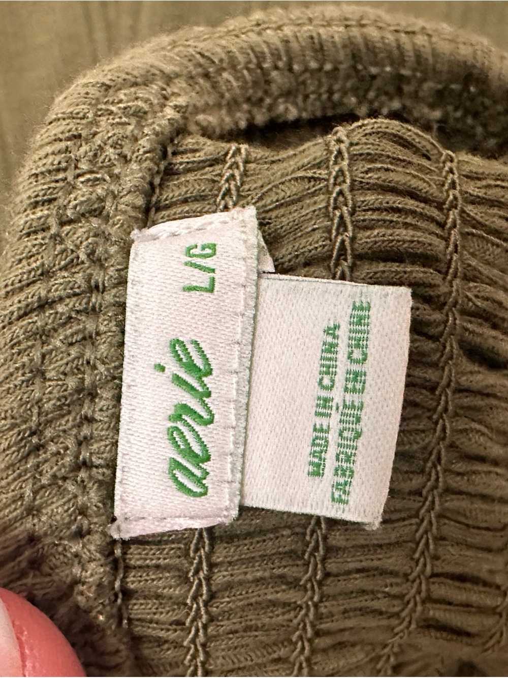 Aerie Kick It Olive Ribbed Crisscross Strap Flare Leg Jumpsuit size L - Picture 8 of 9